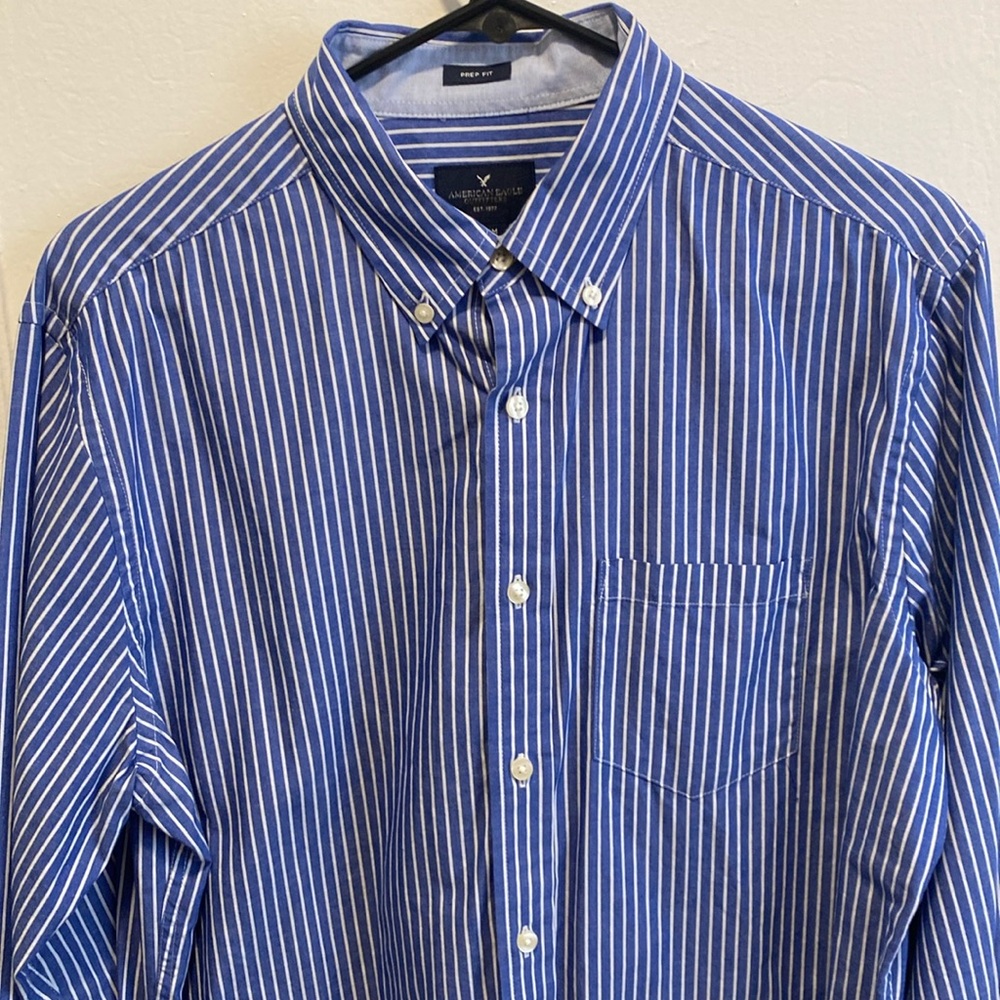 EUC American Eagle Striped Button Up Dress Shirt